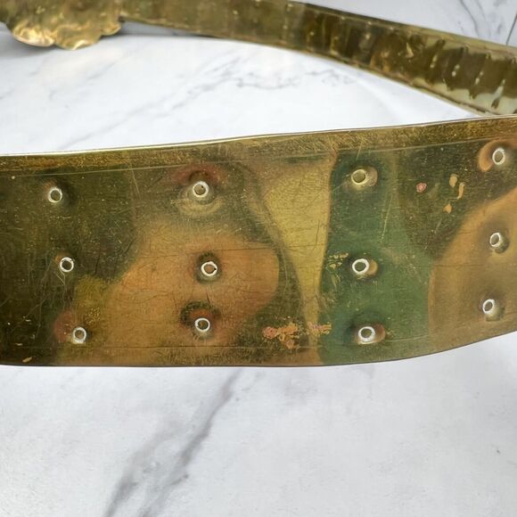 Vintage Handmade Gold Tone Hammered Belt ✨ - Picture 12 of 12